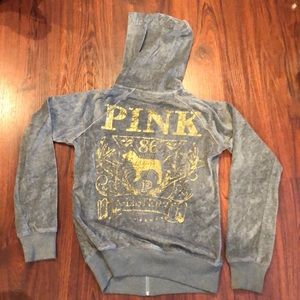 PINK velour hoodie